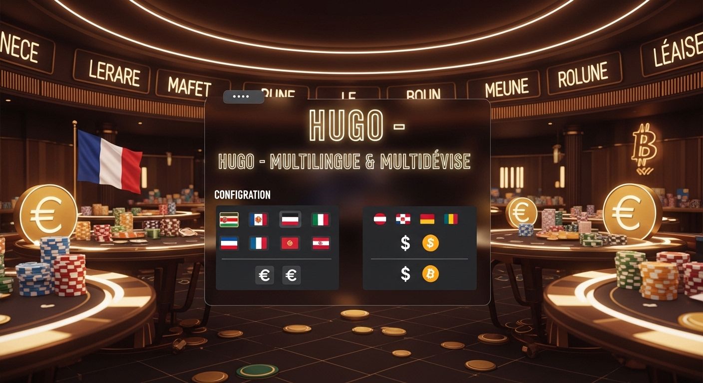 Prise en charge de la langue et de la devise locales casino Hugo jeux disponibles